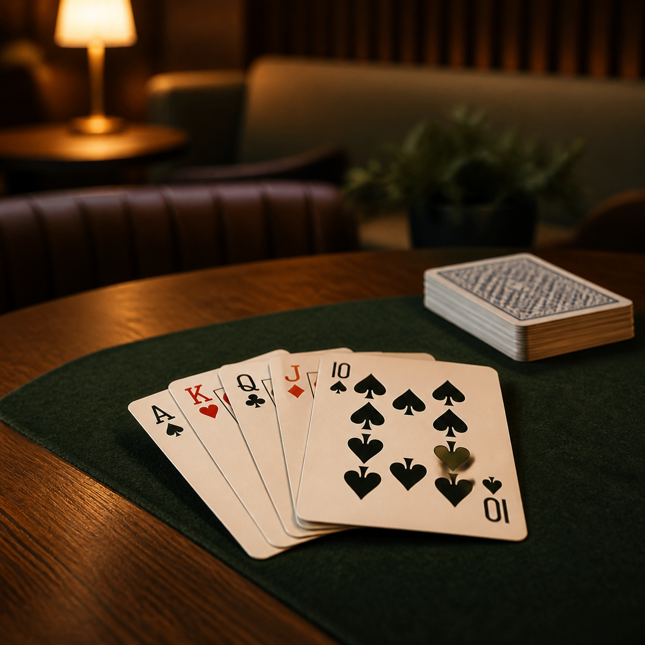 Spielkarten auf einem Loungetisch in der Keyifhan Lounge